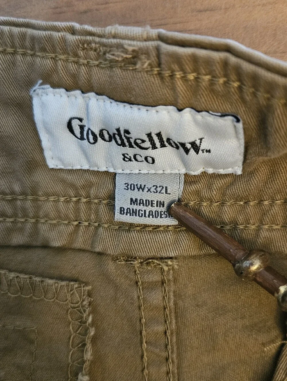Goodfellow Khaki Cargo Pants Tan Size 30x32